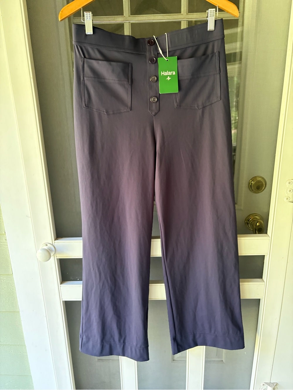 HALARA Wide-Leg Pants in Slate Navy